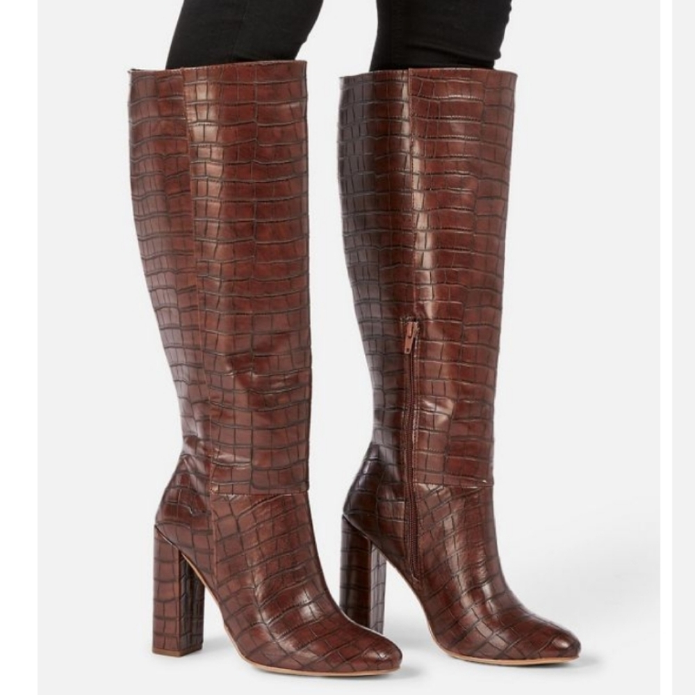 NEW Brown Grasie Knee High Heel Boots